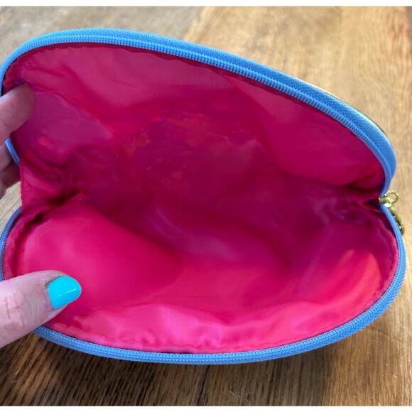 Lilly Pulitzer x Estee’ Lauder Cosmetic Bag Blue Aqua Zip 4.5” x 7.5” - Picture 9 of 9